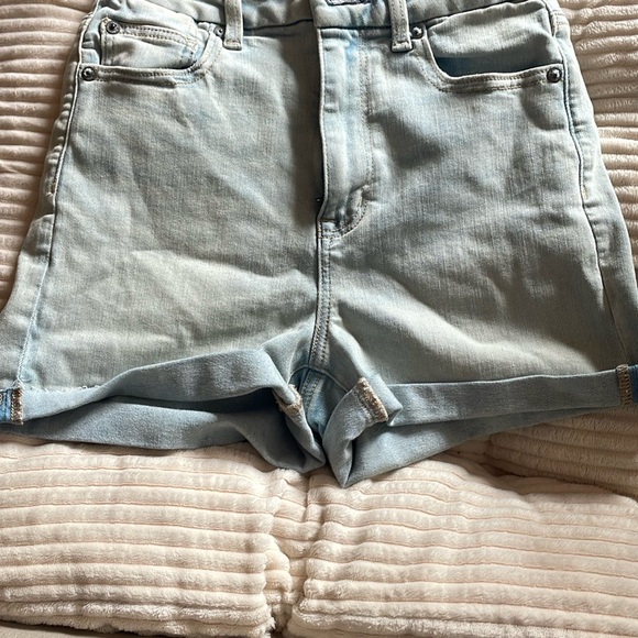 American Eagle Outfitters Blue Jean Shorts High-Waisted Trendy - Picture 8 of 9